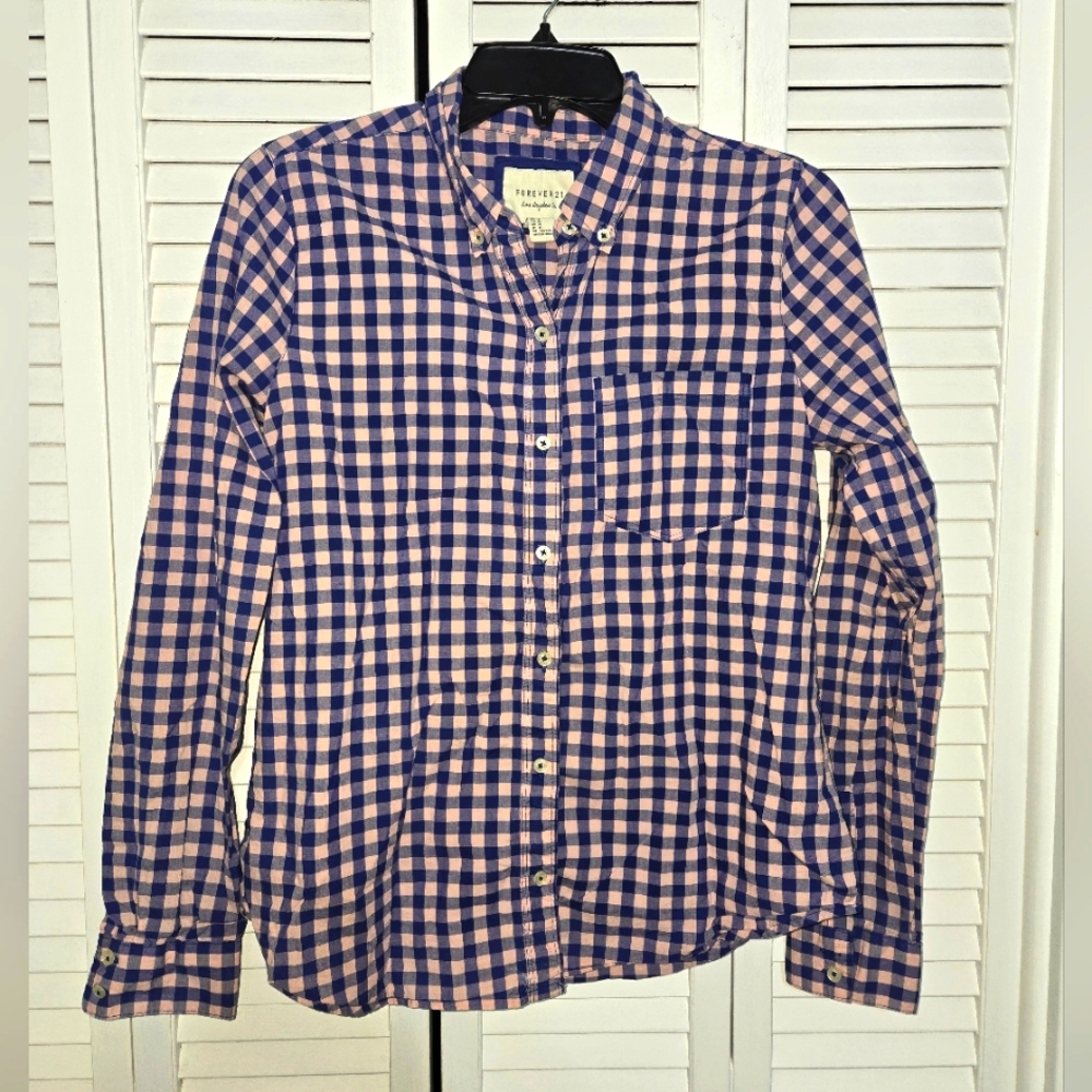 Forever 21 Women's M Plaid Button-down Shirt